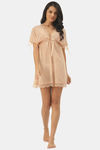 Ms.Lingies Satin Babydoll With Thong - Beige — thumbnail 4