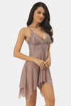 Ms.Lingies Satin Babydoll With Thong - Beige — thumbnail 2