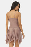 Ms.Lingies Satin Babydoll With Thong - Beige — thumbnail 3