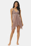 Ms.Lingies Satin Babydoll With Thong - Beige — thumbnail 4