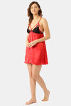 Ms.Lingies Modal Babydoll With Thong - Maroon — thumbnail 4