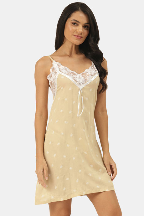 Ms.Lingies Modal Babydoll With Thong - Beige — image 2