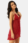 Ms.Lingies Rayon Babydoll With Thong - Maroon — thumbnail 2