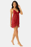 Ms.Lingies Rayon Babydoll With Thong - Maroon — thumbnail 3