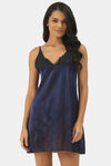 Ms.Lingies Satin Babydoll With Thong - Blue — thumbnail 1