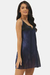 Ms.Lingies Satin Babydoll With Thong - Blue — thumbnail 2