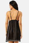 Ms.Lingies Satin Babydoll With Thong - Black — thumbnail 3