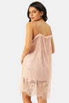 Ms.Lingies Lace Babydoll With Thong - Peach — thumbnail 3