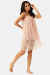 Ms.Lingies Lace Babydoll With Thong - Peach — thumbnail 4