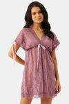 Ms.Lingies Lace Babydoll With Thong - Purple — thumbnail 1