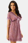 Ms.Lingies Lace Babydoll With Thong - Purple — thumbnail 2
