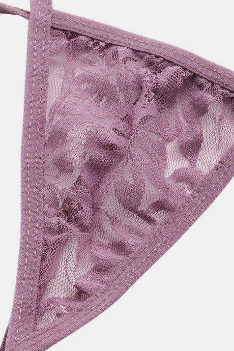 Ms.Lingies Lace Babydoll With Thong - Purple — image 5