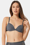Sloggi Symmetry Velvet Touch Wired Half Cup Padded Bra - Dark Grey — thumbnail 1
