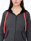 Zivame Cozy Fleece Warmer Onesie With Hood - Black — thumbnail 3