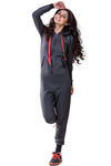 Zivame Cozy Fleece Warmer Onesie With Hood - Black — thumbnail 4