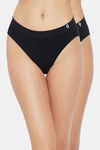 C9 Medium Rise Three-Fourth Coverage Seamless Bikini Panty (Pack Of 2) - Black Black — thumbnail 1