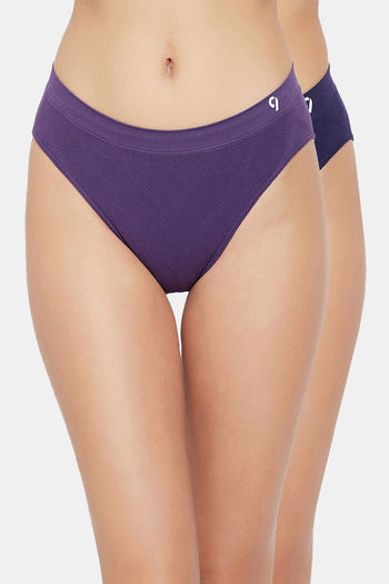 model image of C9 Mid Rise Seamless Bikini Panty (Pack Of 2) - Dark Violet Violet