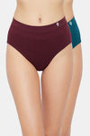 C9 Medium Rise Three-Fourth Coverage Seamless Bikini Panty (Pack Of 2) - Wine Dark Green — thumbnail 1