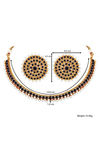 Peora Brass Gold Plated Black Choker Necklace Jewellery Set - Black — thumbnail 4
