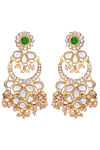 Peora Brass Gold Plated Kundan Chandbali Earrings & Maang Tikka Jewellery Set (PF24ET4153G) — thumbnail 5