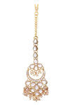 Peora Brass Gold Plated Kundan Chandbali Earrings & Maang Tikka Jewellery Set (PF24ET4153G) — thumbnail 6