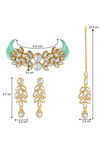 Peora Gold Plated Brass Crystal Pearl Choker Necklace & Drop Earring Jewellery Set (PF24N10204MNT) — thumbnail 4