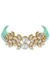 Peora Gold Plated Brass Crystal Pearl Choker Necklace & Drop Earring Jewellery Set (PF24N10204MNT) — thumbnail 5