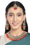 Peora Gold Plated Dulhan Kundan Faux Pearl Choker Necklace Earring Maang Tikka Jewellery (PF24N2950R) — thumbnail 1