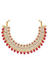 Peora Gold Plated Dulhan Kundan Faux Pearl Choker Necklace Earring Maang Tikka Jewellery (PF24N2950R) — thumbnail 3