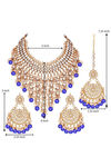 Peora Gold Plated Brass Kundan Necklace & Earring Jewellery Maang Tikka Set (PF25N1177B) — thumbnail 4