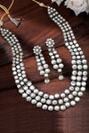 Peora Silver Plated Brass And Kundan Long Necklace Earring Set Jewellery (PF25N867RW) — thumbnail 2