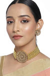 Peora Gold Plated Pearl Diamond Choker Necklace Round Earrings Traditional Jewellery (PF26N1374LCT) — thumbnail 1