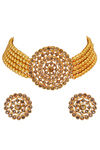 Peora Gold Plated Pearl Diamond Choker Necklace Round Earrings Traditional Jewellery (PF26N1374LCT) — thumbnail 2