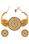 Peora Gold Plated Pearl Diamond Choker Necklace Round Earrings Traditional Jewellery (PF26N1374LCT) — thumbnail 3