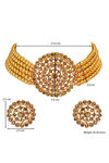 Peora Gold Plated Pearl Diamond Choker Necklace Round Earrings Traditional Jewellery (PF26N1374LCT) — thumbnail 4