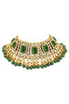 Peora Gold Plated Rani Padmavati Kundan Faux Pearl Choker Necklace & Earrings Maang Tikka Jewellery(PF26N1383G) — thumbnail 4