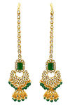 Peora Gold Plated Rani Padmavati Kundan Faux Pearl Choker Necklace & Earrings Maang Tikka Jewellery(PF26N1383G) — thumbnail 6