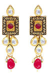 Peora Enamel Kundan Brass Gold Plated Rani Padmavati Bridal Necklace Earring Jewellery (PF26N1392R) — thumbnail 5