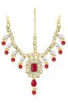 Peora Traditional  Brass Gold Plated Kundan Dulhan Bridal Jewellery Set (PF36BR10R) — thumbnail 6