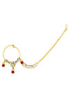 Peora Traditional  Brass Gold Plated Kundan Dulhan Bridal Jewellery Set (PF36BR10R) — thumbnail 7