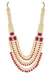Peora Traditional  Brass Gold Plated Kundan Dulhan Bridal Jewellery Set (PF36BR10R) — thumbnail 9
