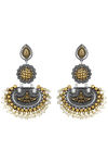 Peora Afghani Tribal Dual Tone Oxidised Silver Dangle Earrings Traditional Jewellery (PF66E109SG) — thumbnail 2
