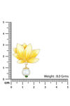 Peora Gold Plated Enamel Pearl Lotus Drop Earrings For Women Traditional Jewellery (PF66E123Y) — thumbnail 4