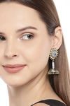 Peora Silver Plated Brass Ethnic Earrings Jewellary - Blue — thumbnail 1