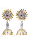 Peora Silver Plated Brass Ethnic Earrings Jewellary - Blue — thumbnail 3