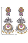 Peora Silver Plated Brass Ethnic Earrings Jewellary - Magenta — thumbnail 4