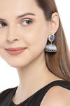 Peora Silver Plated Brass Ethnic Earrings Jewellary - Blue — thumbnail 1