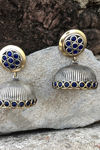 Peora Silver Plated Brass Ethnic Earrings Jewellary - Blue — thumbnail 2