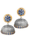 Peora Silver Plated Brass Ethnic Earrings Jewellary - Blue — thumbnail 3