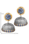 Peora Silver Plated Brass Ethnic Earrings Jewellary - Blue — thumbnail 4